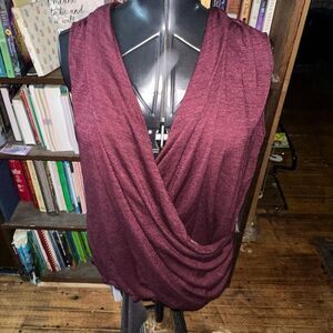 Stitchfix 41Hawthorn flowy crossover 3x sleeveless blouse